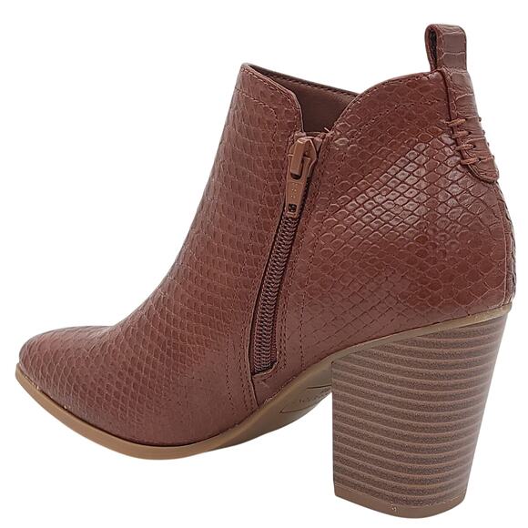 Sun+Stone Women Pollyy Ankle Booties Size US 8.5M Walnut Brown Snake Print - Picture 3 of 5